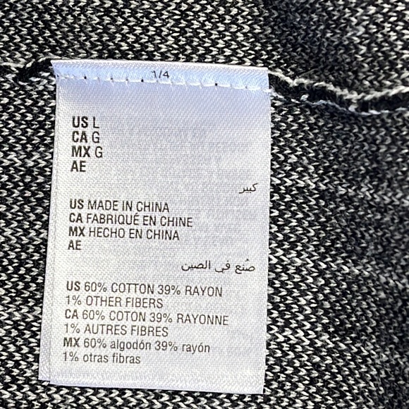 Charter Club Black Women’s Plaid Cardigan Sweater Faux Pearl Buttons Size L - Picture 11 of 15